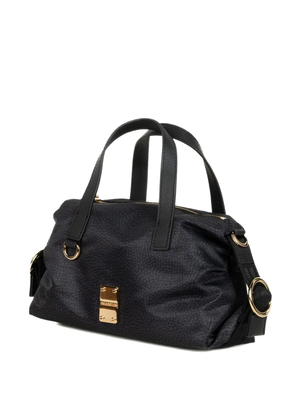 Borbonese Logo-plaque Top-handle Tote Bag In Black