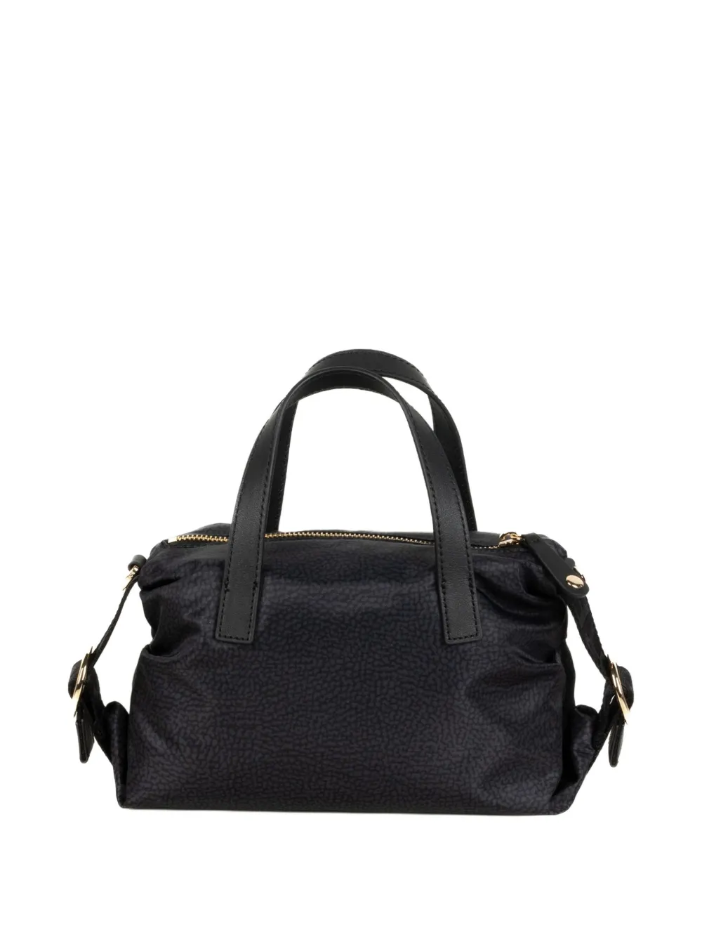 Borbonese logo-plaque top-handle tote bag - Zwart