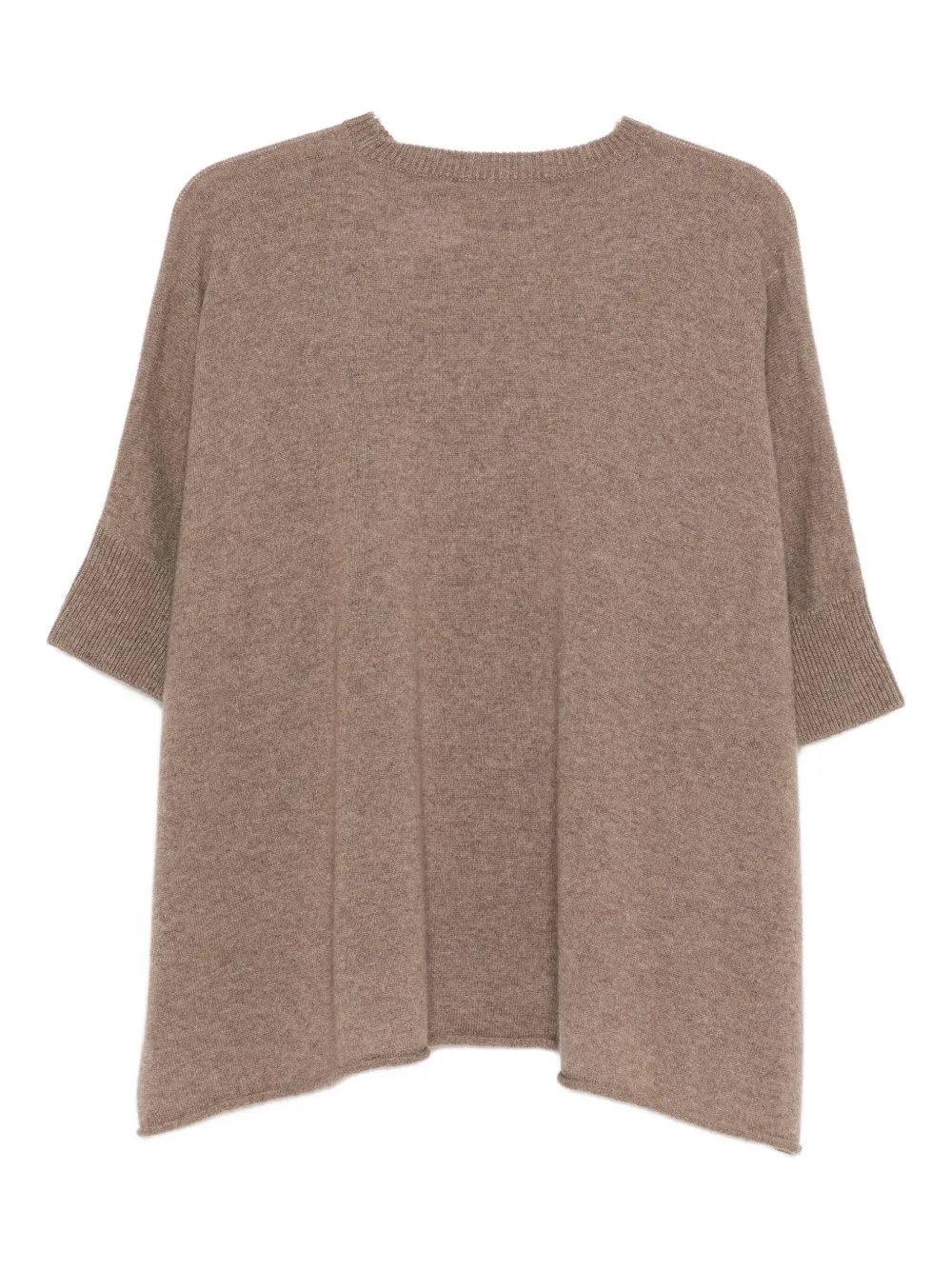 Vanisé Short-sleeve Knit Top In Brown