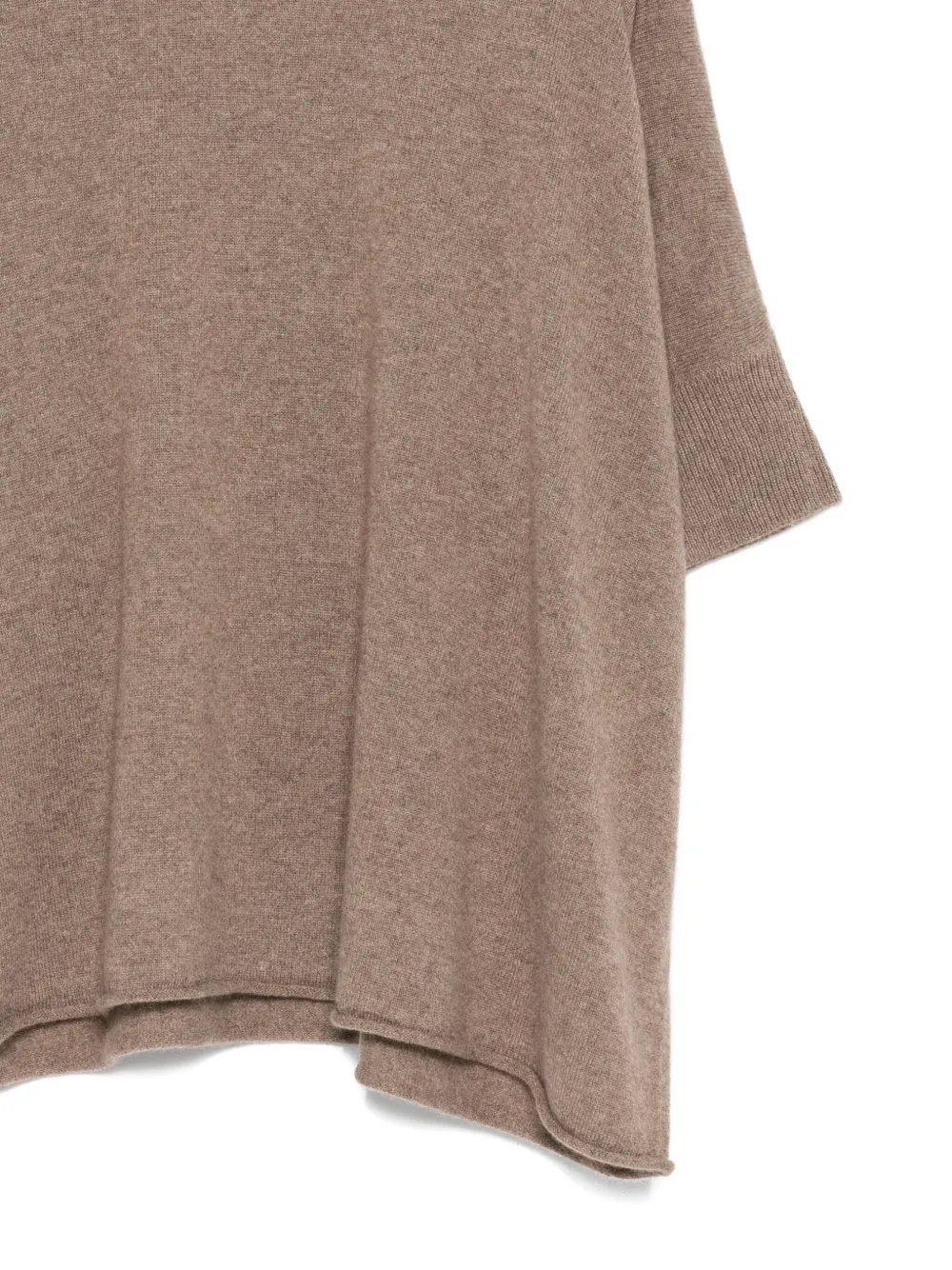 Vanisé Short-sleeve Knit Top In Brown
