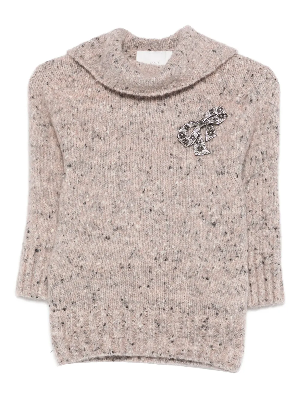 Vanisè リボン ニットウェア - ブラウン Vanisè リボン ニットウェア - ブラウン