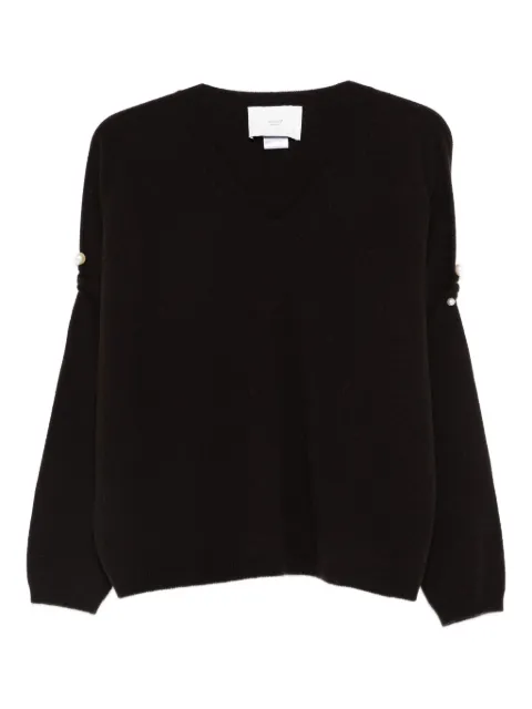 Vanisè pearl-embellished V-neck sweater