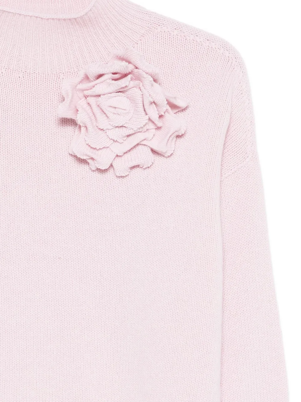 Vanisé Floral Appliqué Sweater In Pink