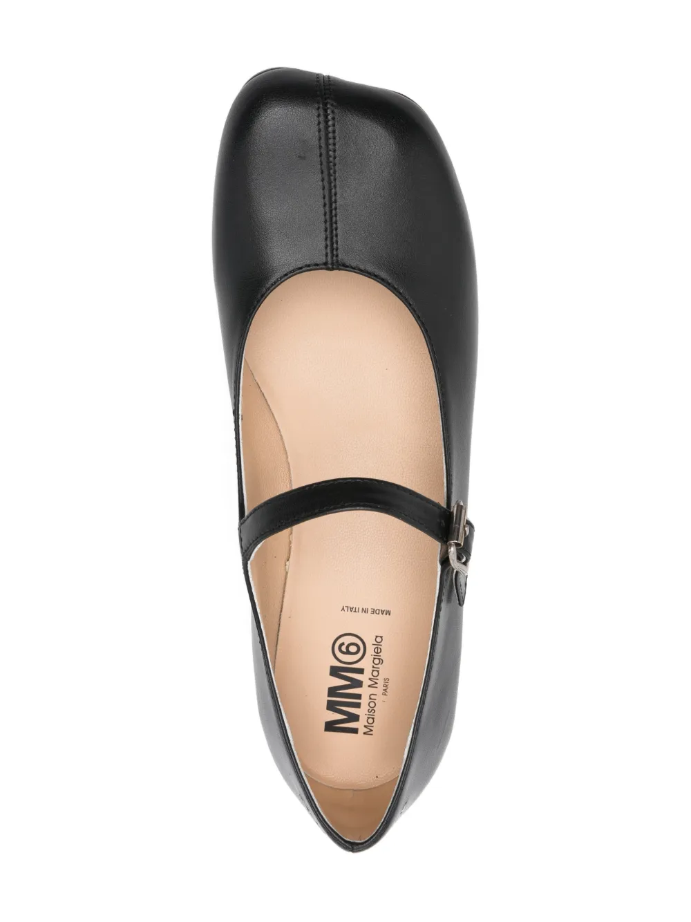 MM6 Maison Margiela Kids buckle strap ballerinas shoes Zwart