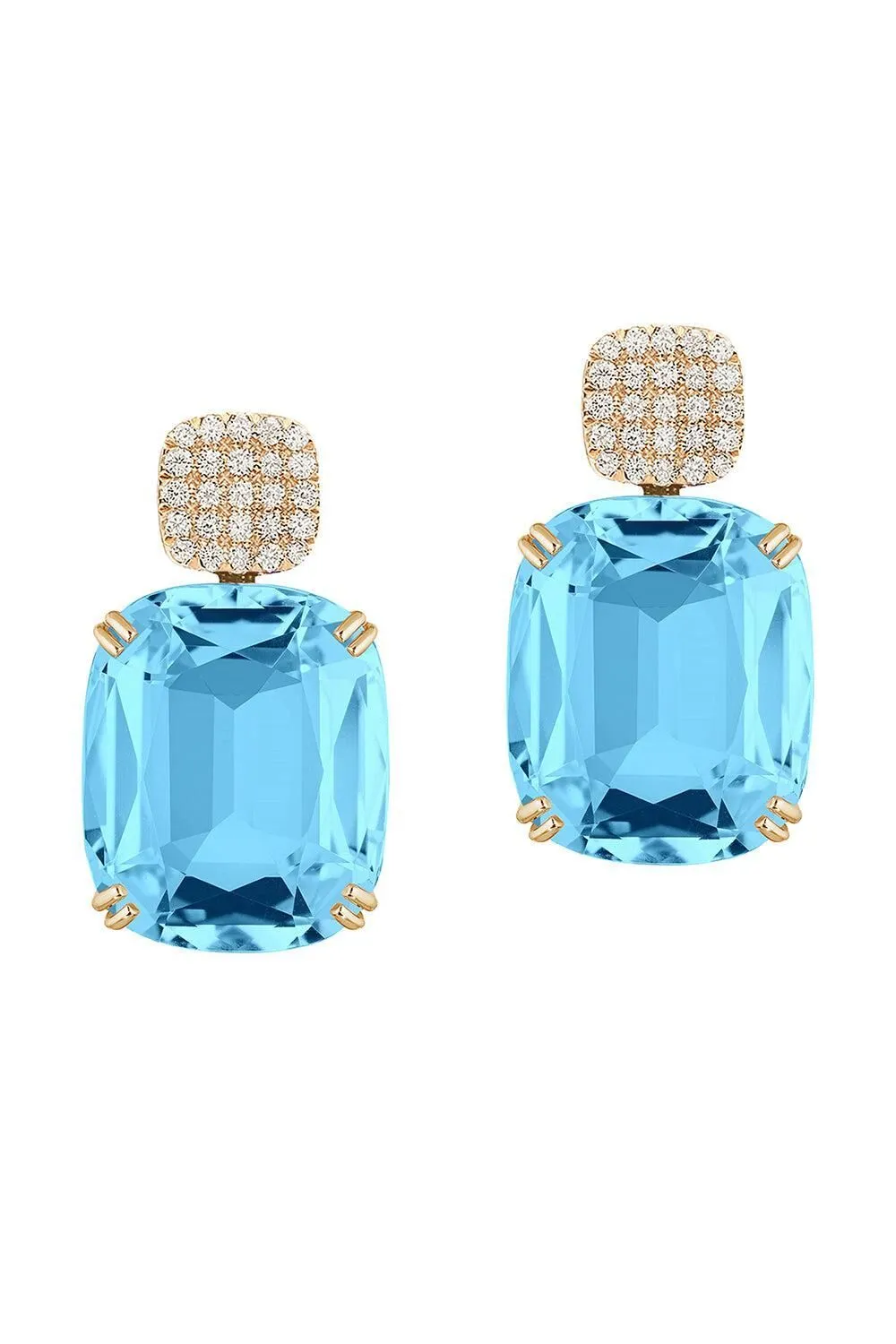 Goshwara Gossip Cushion Cut Drop Earrings In Gold