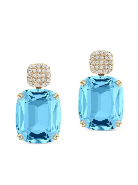 Goshwara 18K yellow gold blue topaz earrings