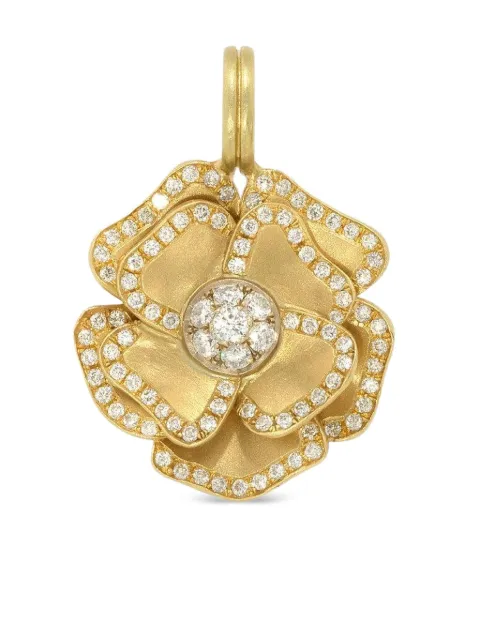 Irene Neuwirth 18K Yellow Gold flower diamond pendant