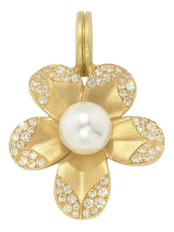 Irene Neuwirth 18K Yellow Gold Diamond Pearl Pendant