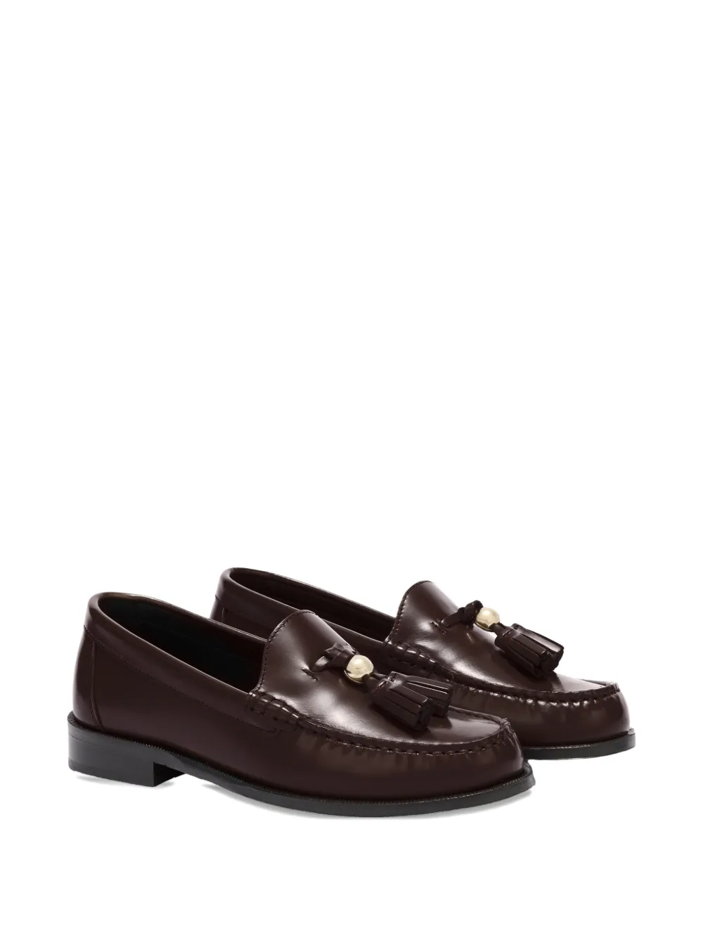 Furla Geborstelde loafers met franje Bruin