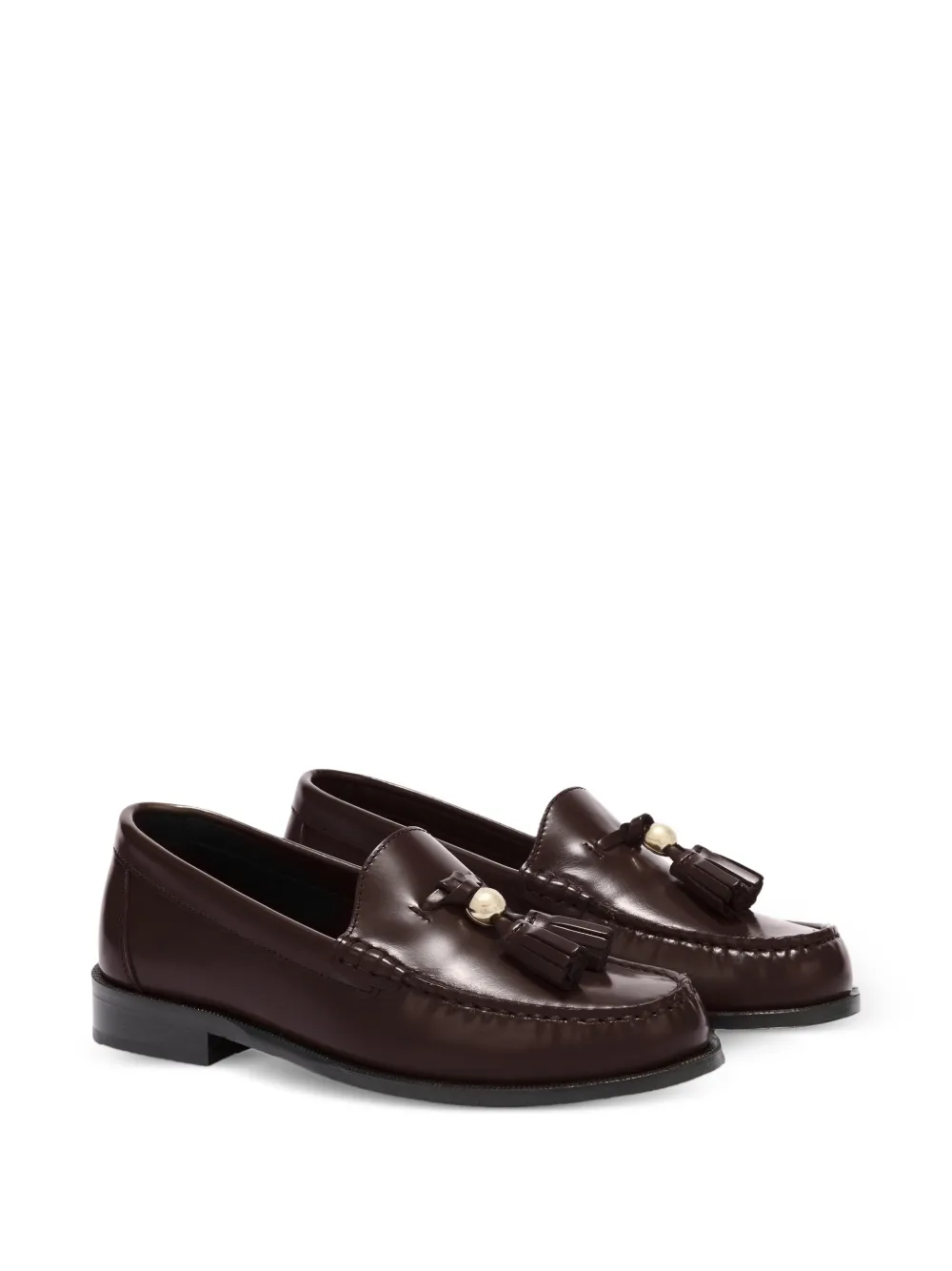  Furla Brushed Fringe Loafers - Brown 