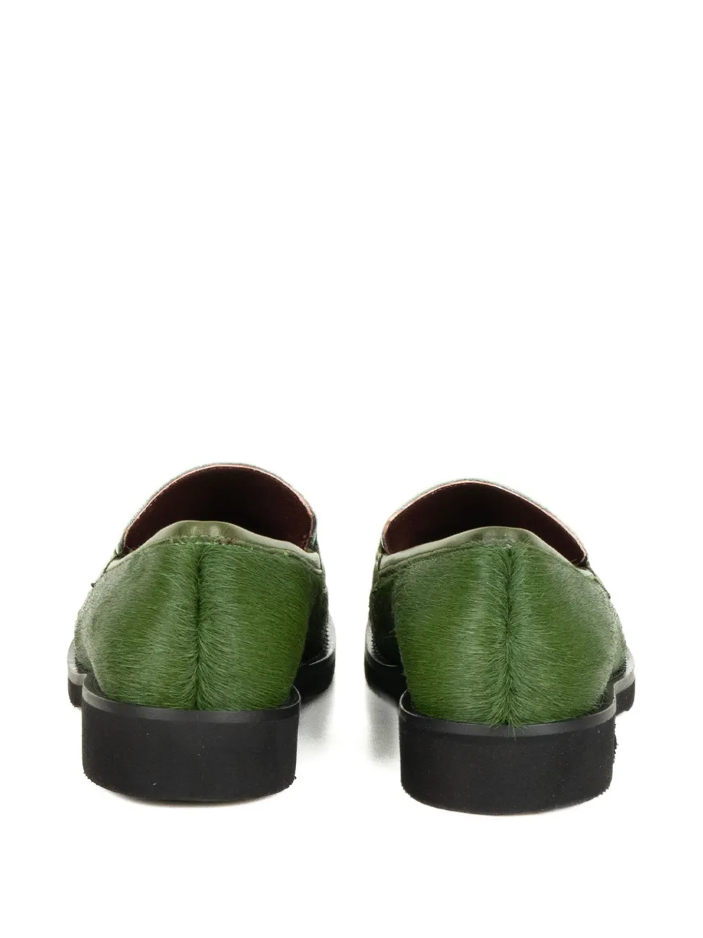 Viola Ricci Hair-texture Flat Loafers In Green