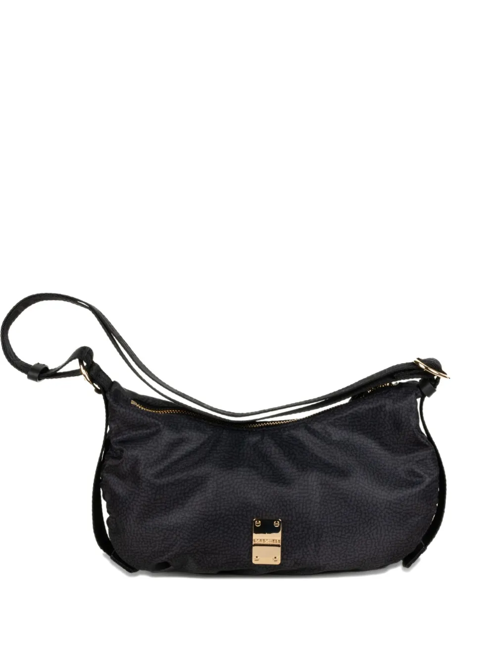 Borbonese Luna Logo-plaque Shouder Bag In Black
