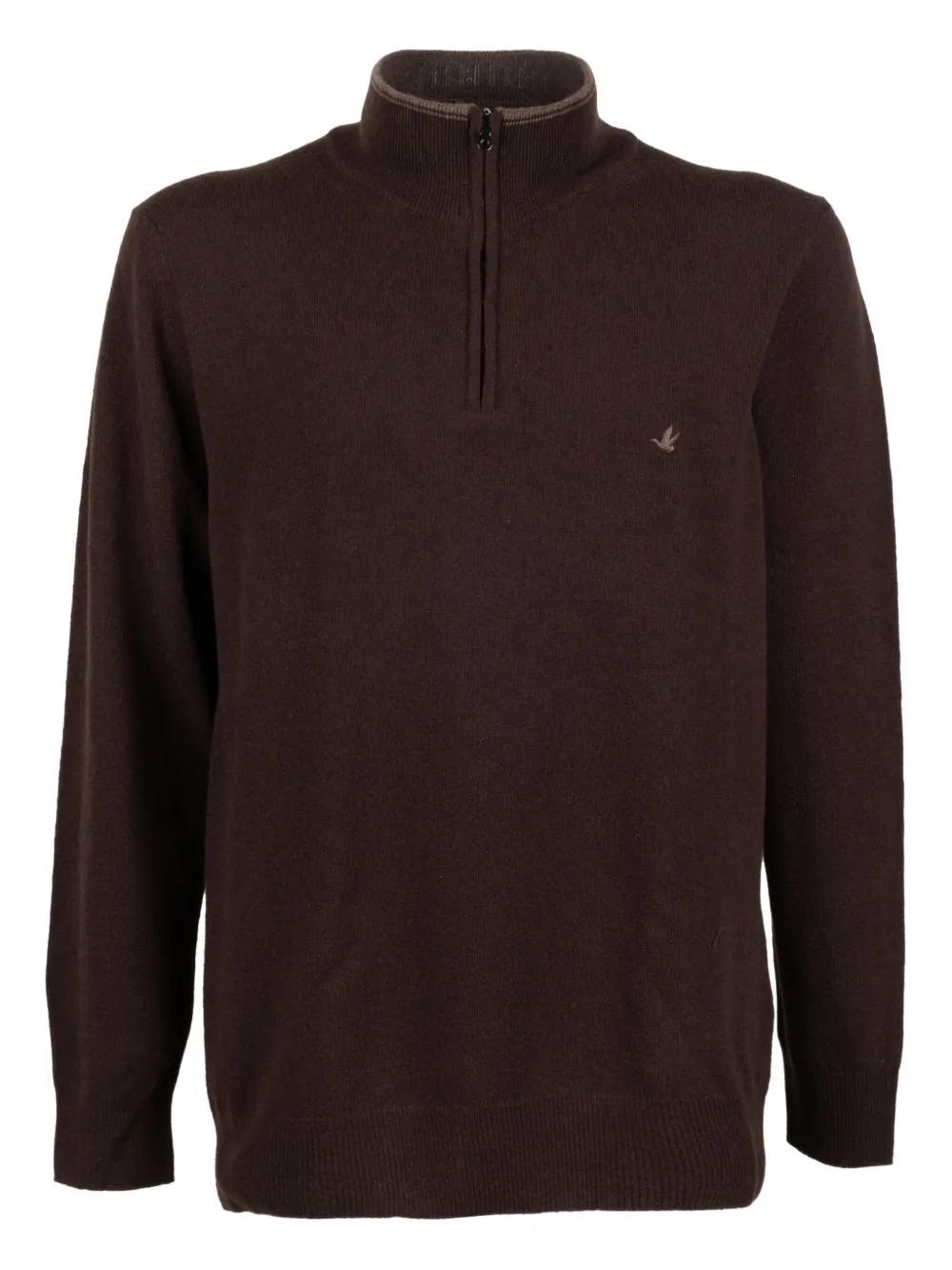 BROOKSFIELD half-zip mock-neck sweater - Braun