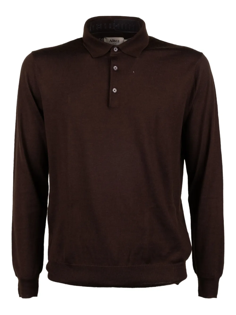 Altea Long-sleeve Polo Shirt In Brown
