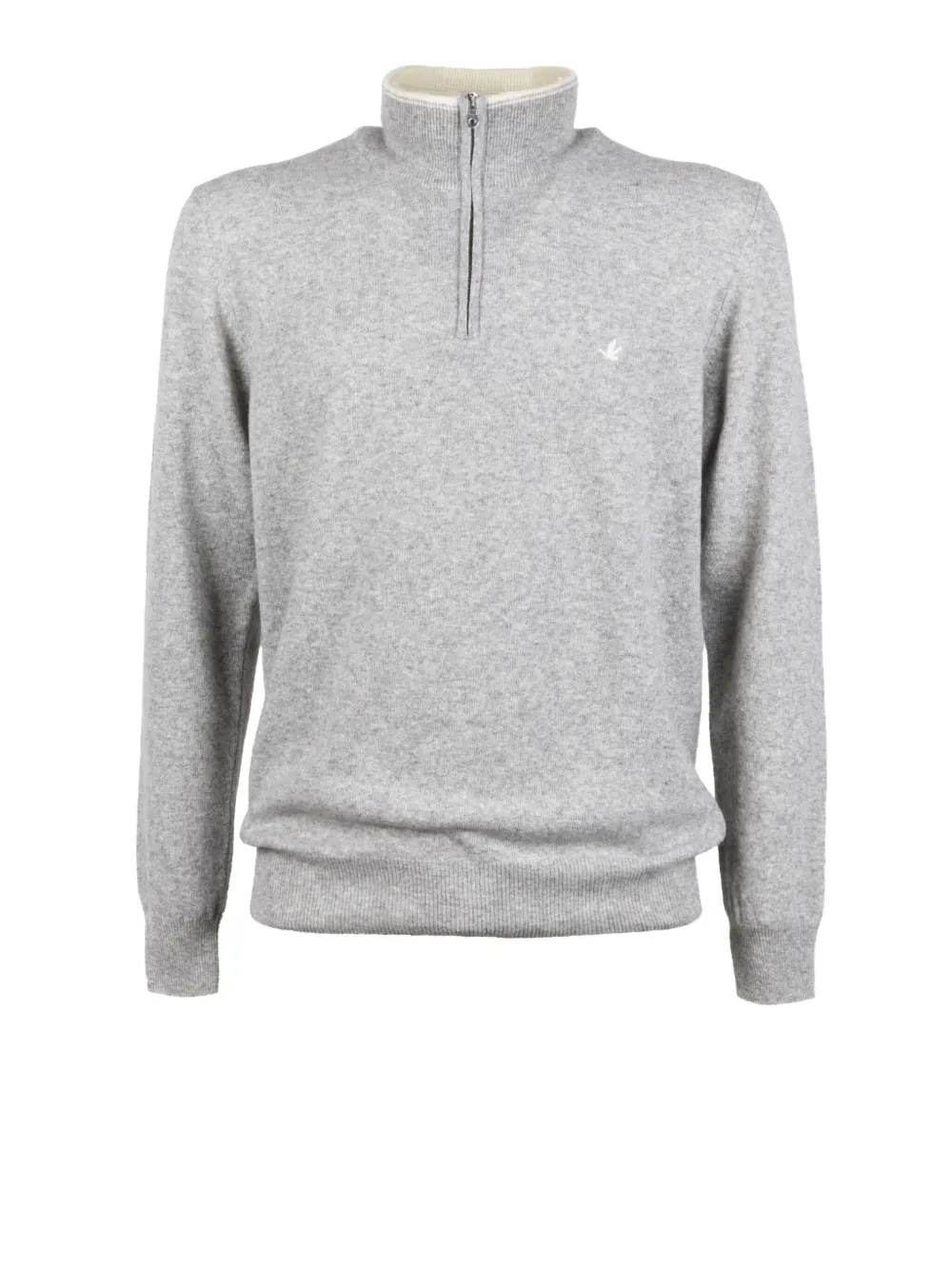 BROOKSFIELD zip mock-neck sweater - Grijs