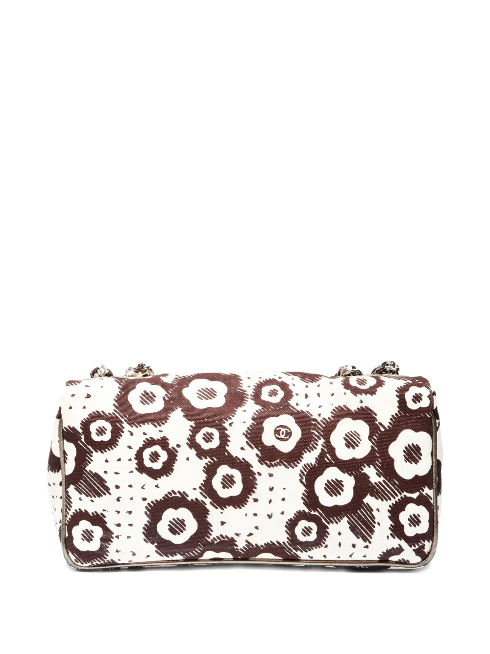 Pre-owned Chanel 2005-2006 Flap Camellia Shoulder Bag In Neutral