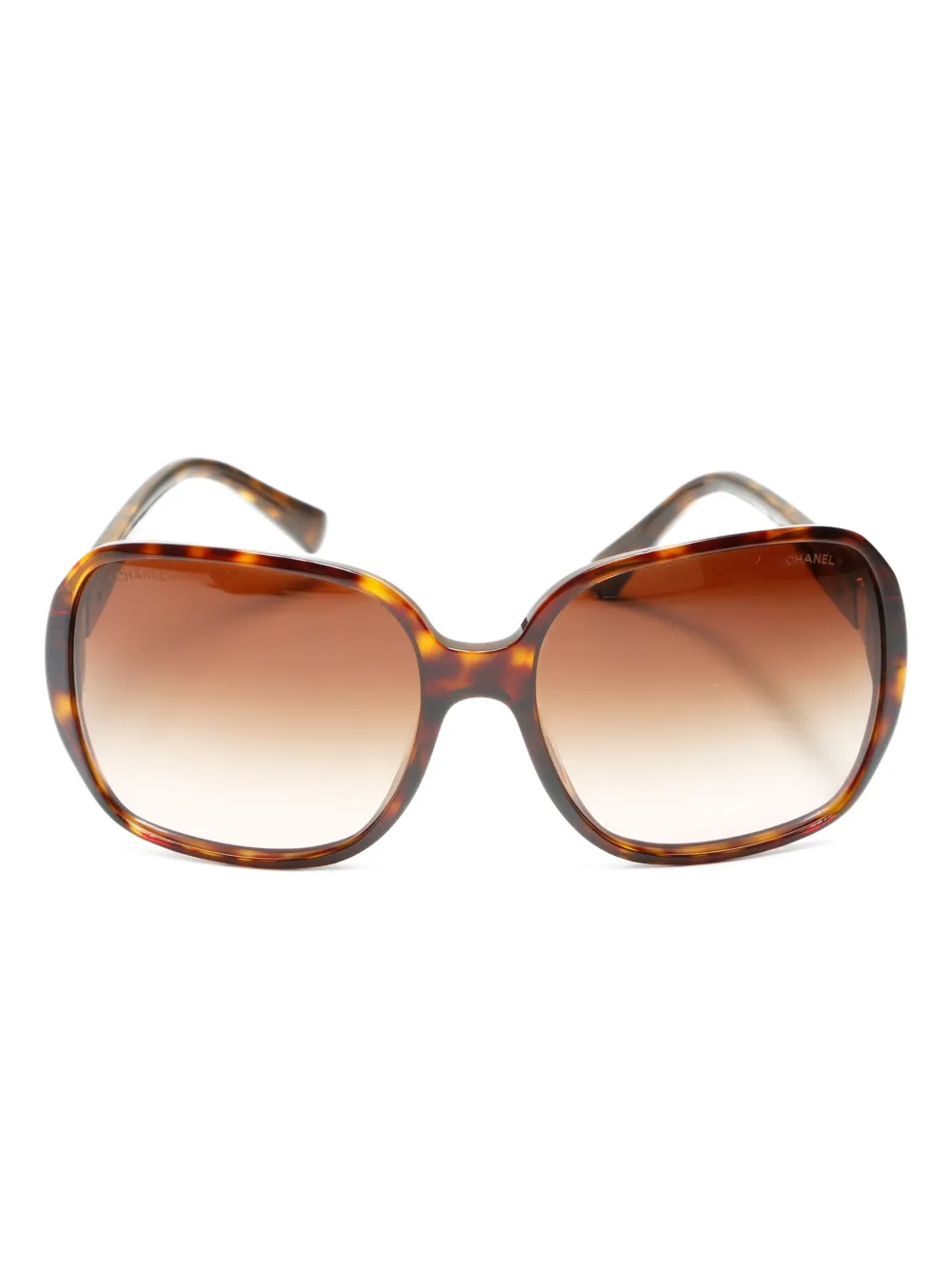 CHANEL Pre-Owned 2000-2002 ココマーク ジオメトリック サングラス - ブラウン CHANEL Pre-Owned 2000-2002 ココマーク ジオメトリック サングラス - ブラウン