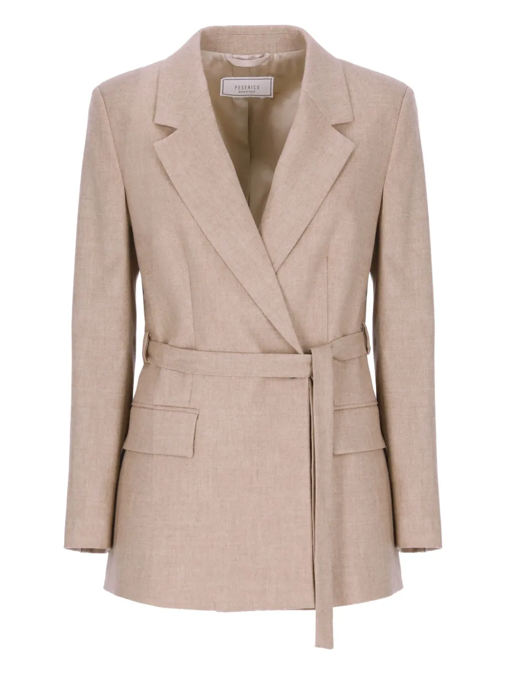 Peserico mélange-effect belted blazer | Neutrals | Image 1