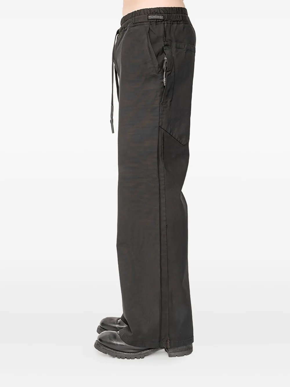 69 By Isaac Sellam Drawstring Cargo Trousers In Black