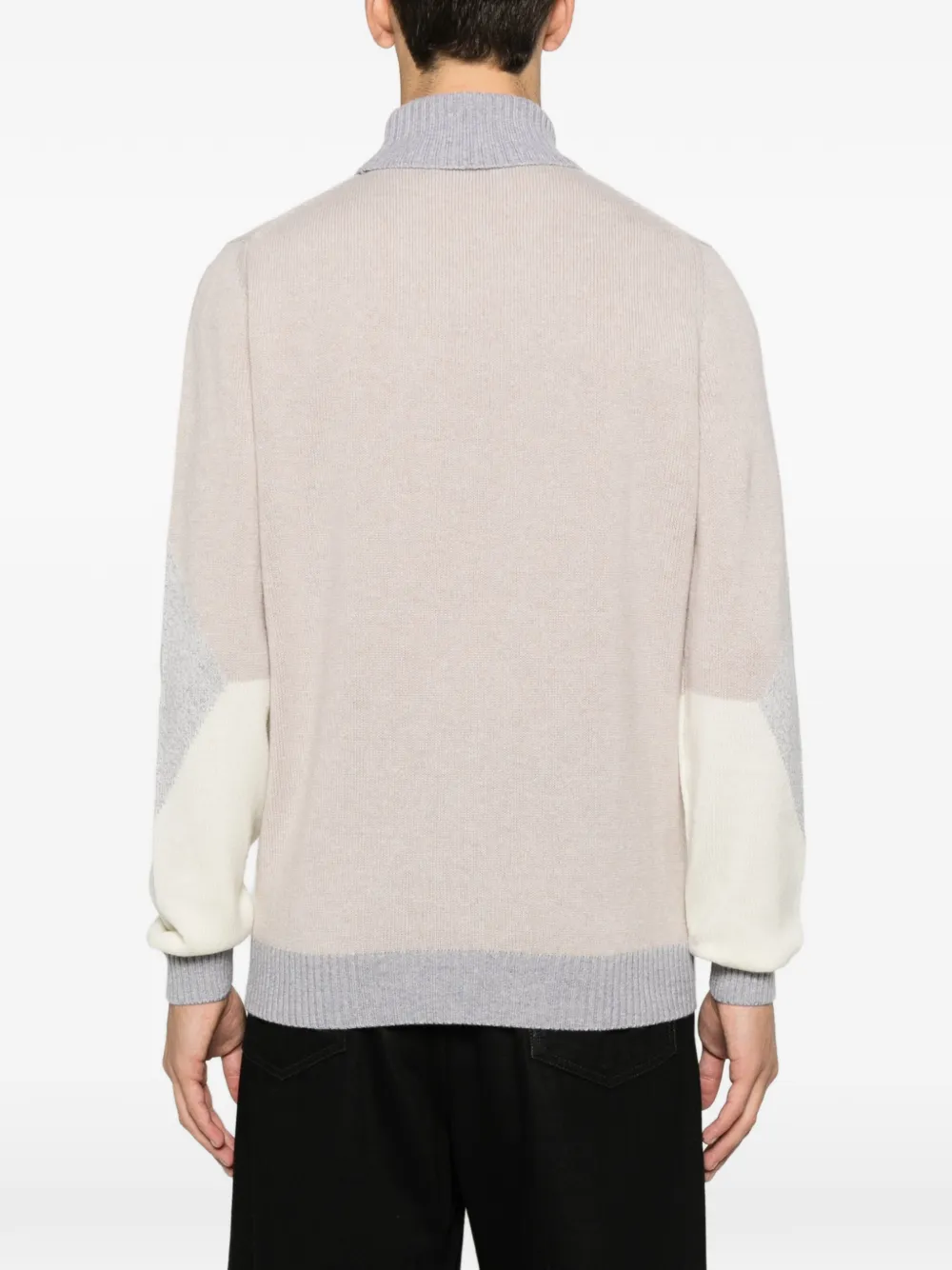 Ferrante Diamond-pattern Roll-neck Sweater In White