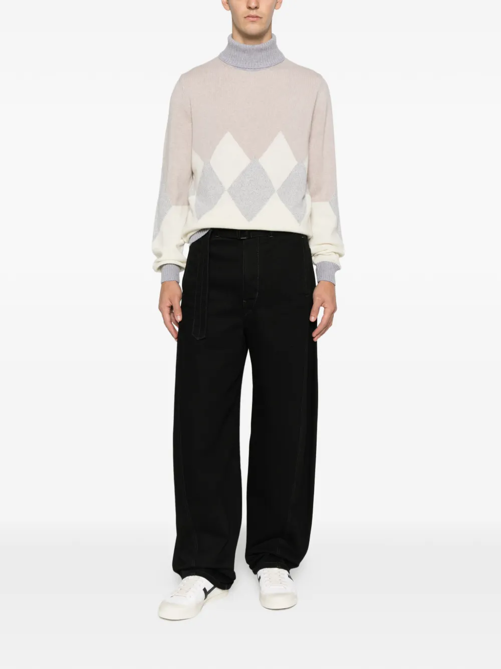 Ferrante diamond-pattern roll-neck sweater | Knitted Sweaters | Image 2