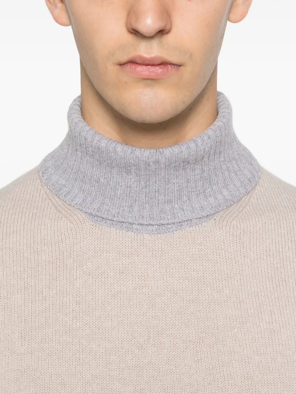 Ferrante Diamond-pattern Roll-neck Sweater In White