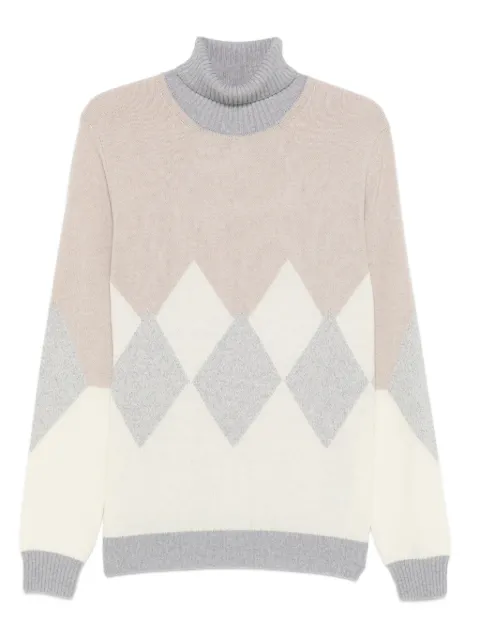 Ferrante diamond-pattern roll-neck sweater