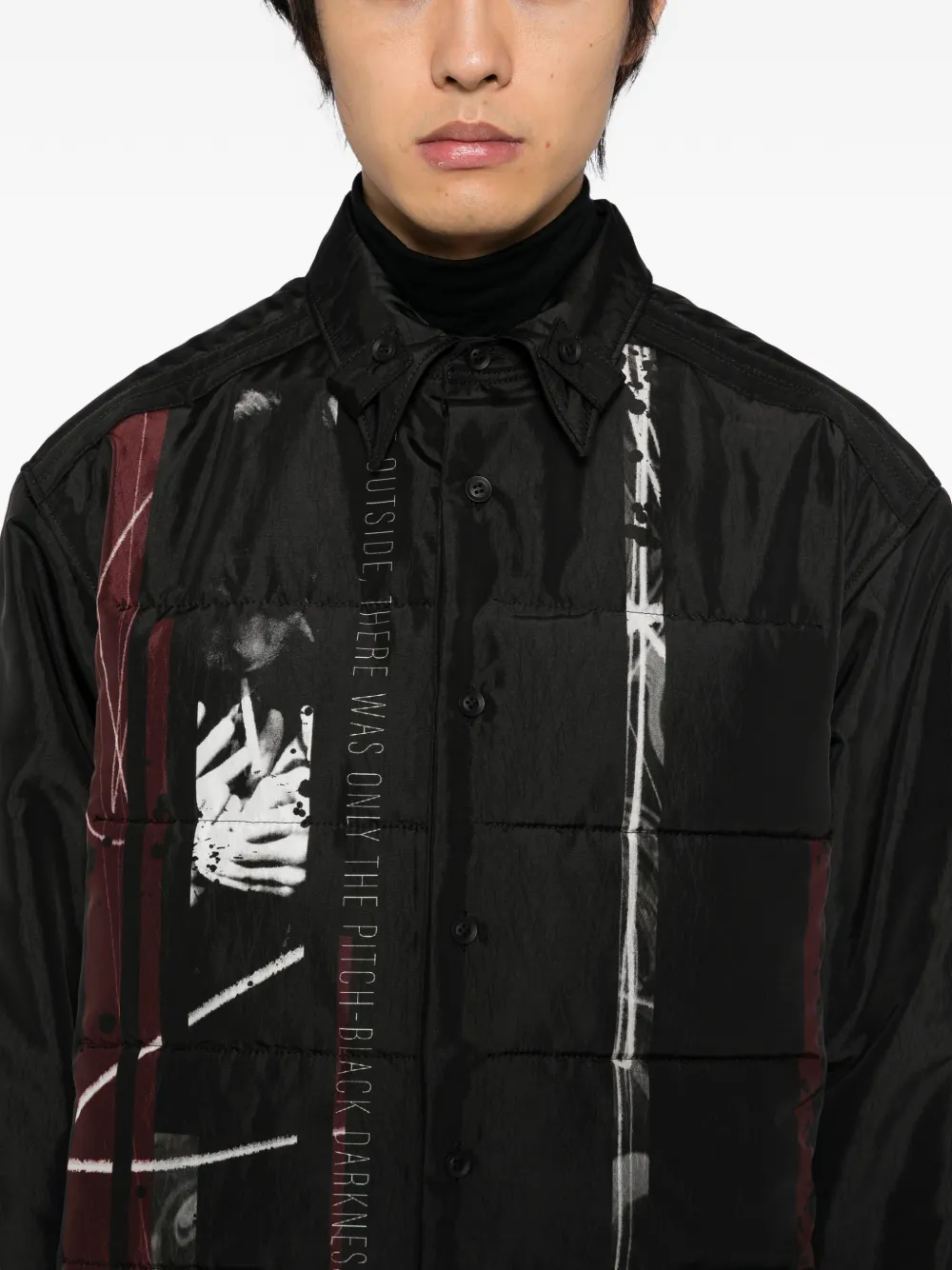 Yohji Yamamoto Jack met grafische print Zwart