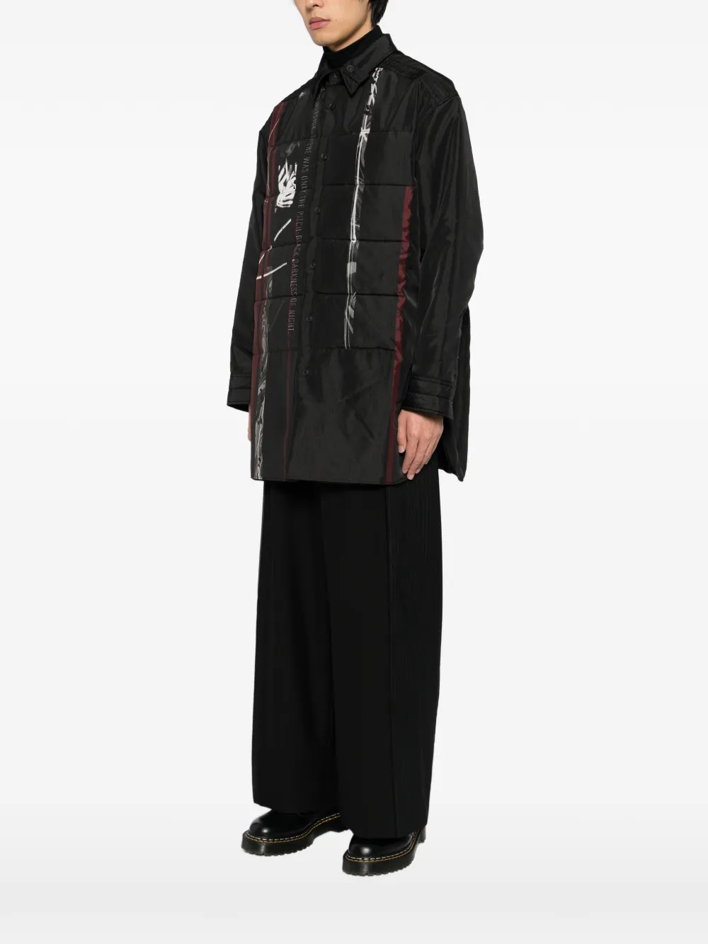 Yohji Yamamoto Jack met grafische print Zwart