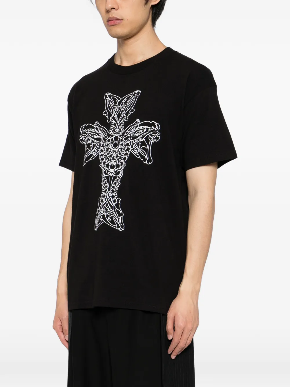 Yohji Yamamoto Y's for men × MASSES katoenen T-shirt met print Zwart