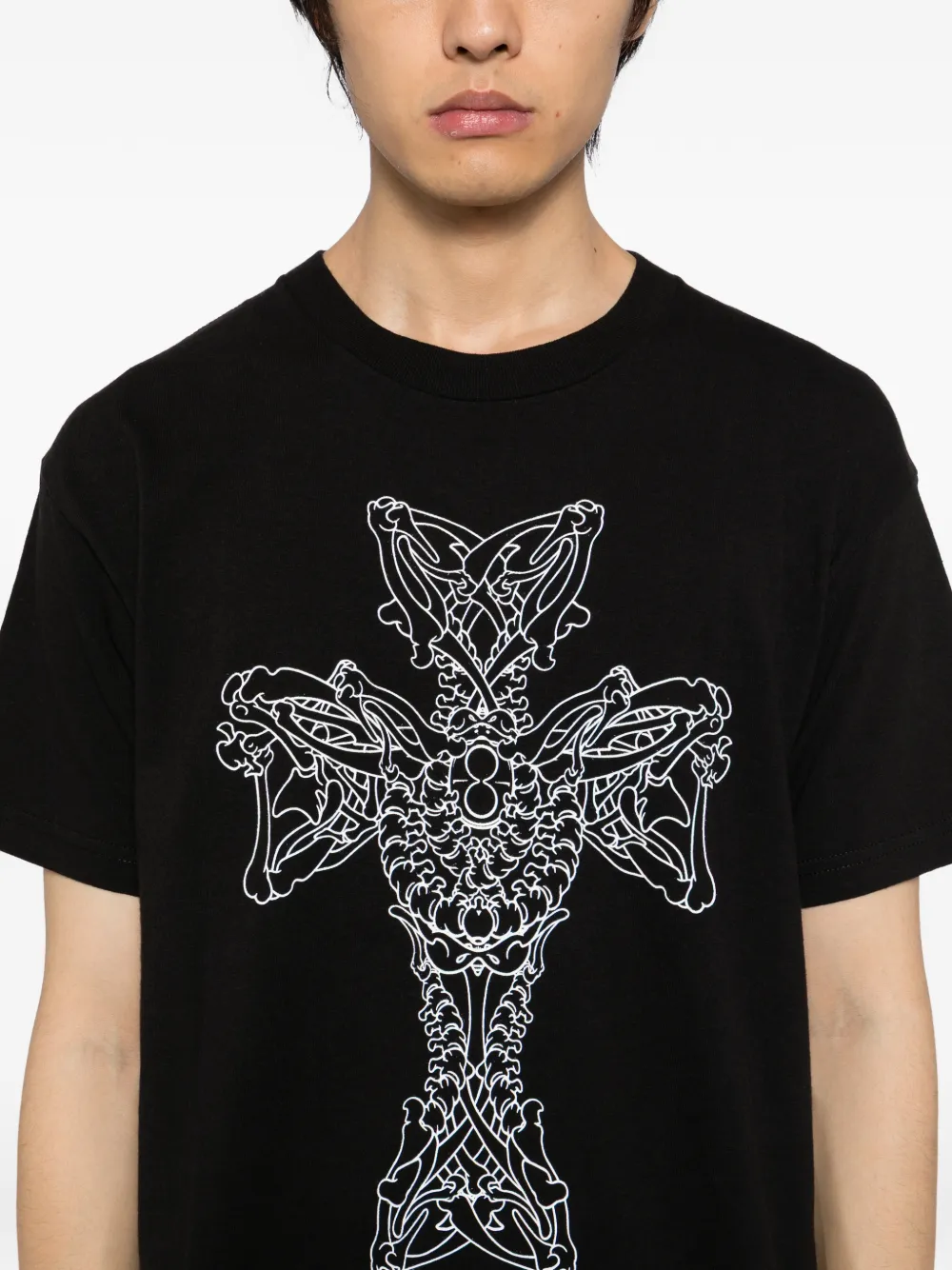 Yohji Yamamoto Y's for men × MASSES katoenen T-shirt met print Zwart