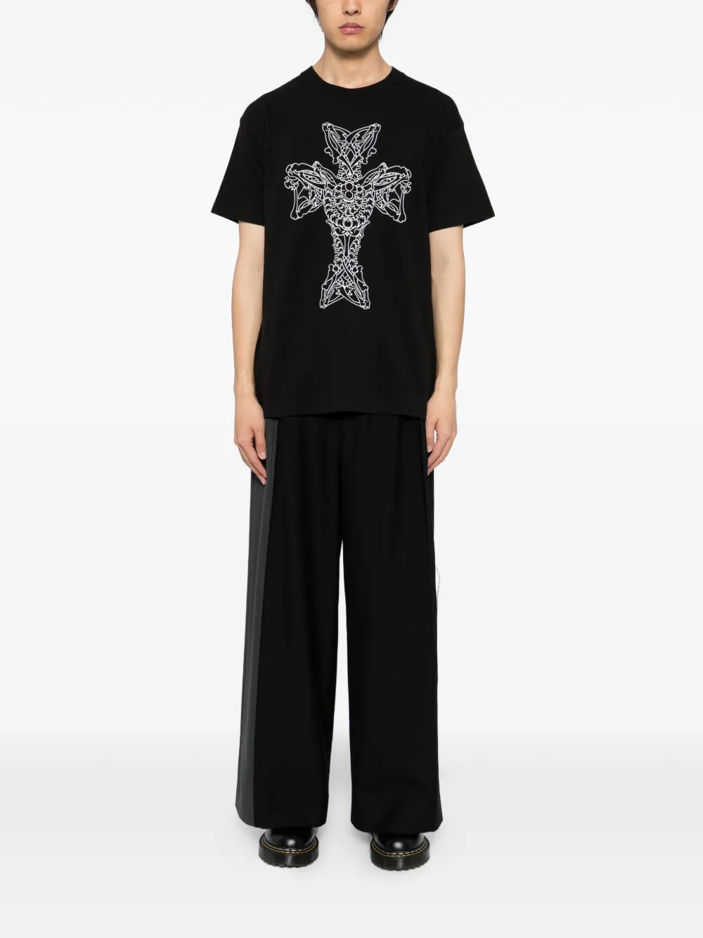 Yohji Yamamoto Y's for men × MASSES cotton printed T-shirt - Zwart