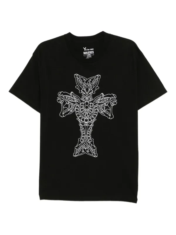 Yohji Yamamoto Y's For Men × MASSES プリント Tシャツ | ブラック