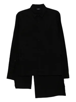 Yohji Yamamoto Cotton Asymmetric Shirt | Black | FARFETCH