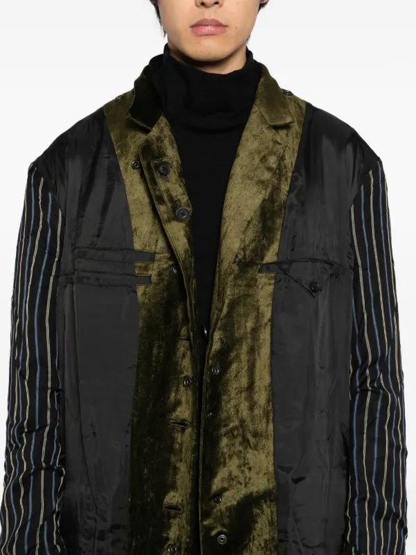 Yohji Yamamoto Velvet Tailored Coat | Green | FARFETCH ZA