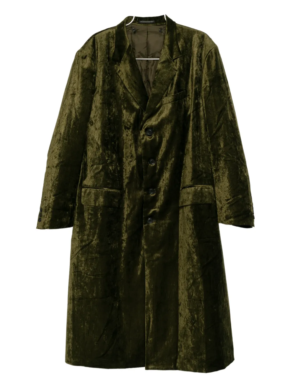 Yohji Yamamoto velvet tailored coat - Verde