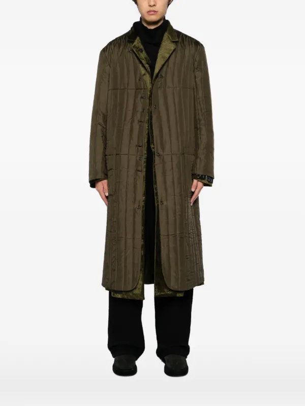Yohji Yamamoto Velvet Tailored Coat | Green | FARFETCH CA