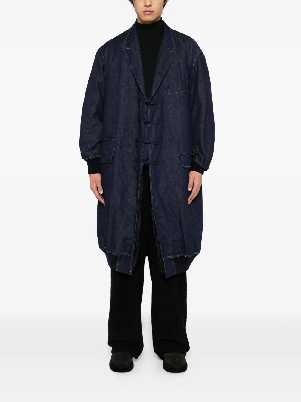 Yohji Yamamoto Denim jas met wassing - Blauw