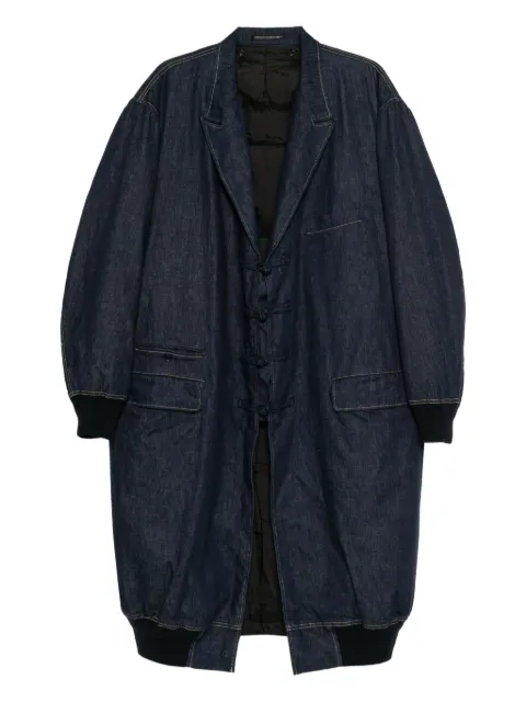 Yohji Yamamoto denim magic wash peaked coat