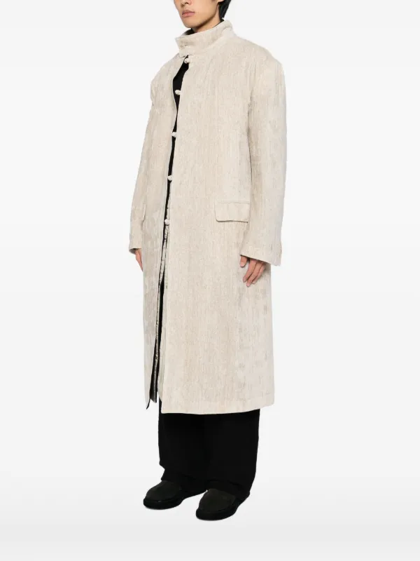 Yohji Yamamotoスタンドカラーコート Yohji Yamamoto スタンドカラーコート | ニュートラル | FARFETCH JP