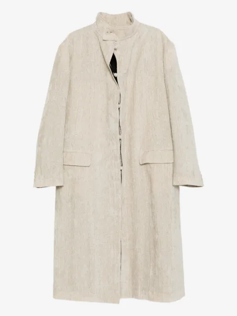 Yohji Yamamoto Stehkragen-Mantel aus Leinen