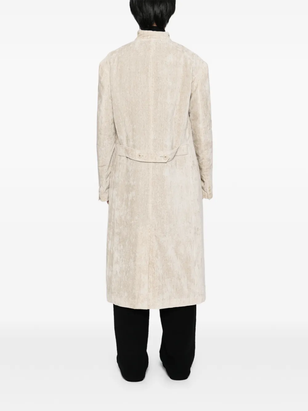 Yohji Yamamoto スタンドカラーコート | ニュートラル | FARFETCH JP