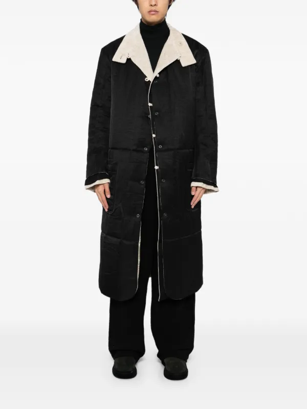 REGULATION Yohji Yamamoto スタンドカラー　ロングコート Yohji Yamamoto スタンドカラーコート | ニュートラル | FARFETCH JP