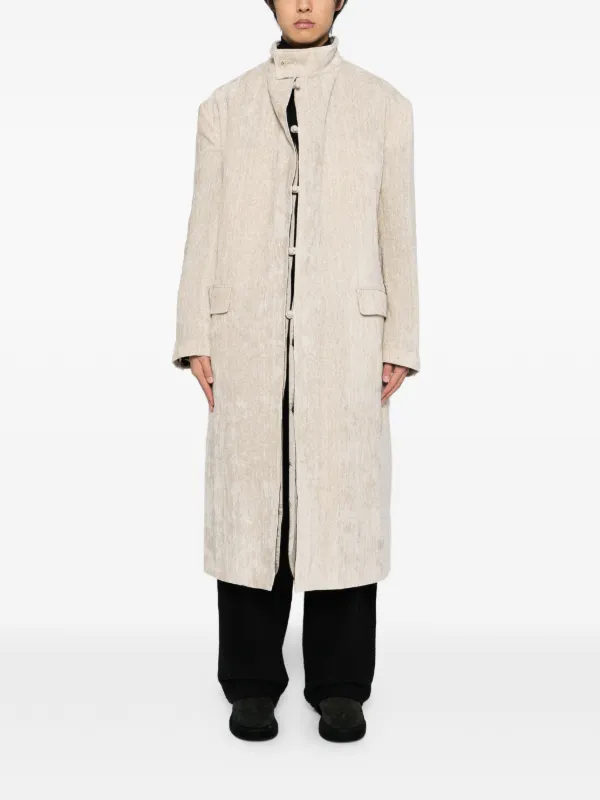 Yohji Yamamoto スタンドカラーコート | ニュートラル | FARFETCH JP