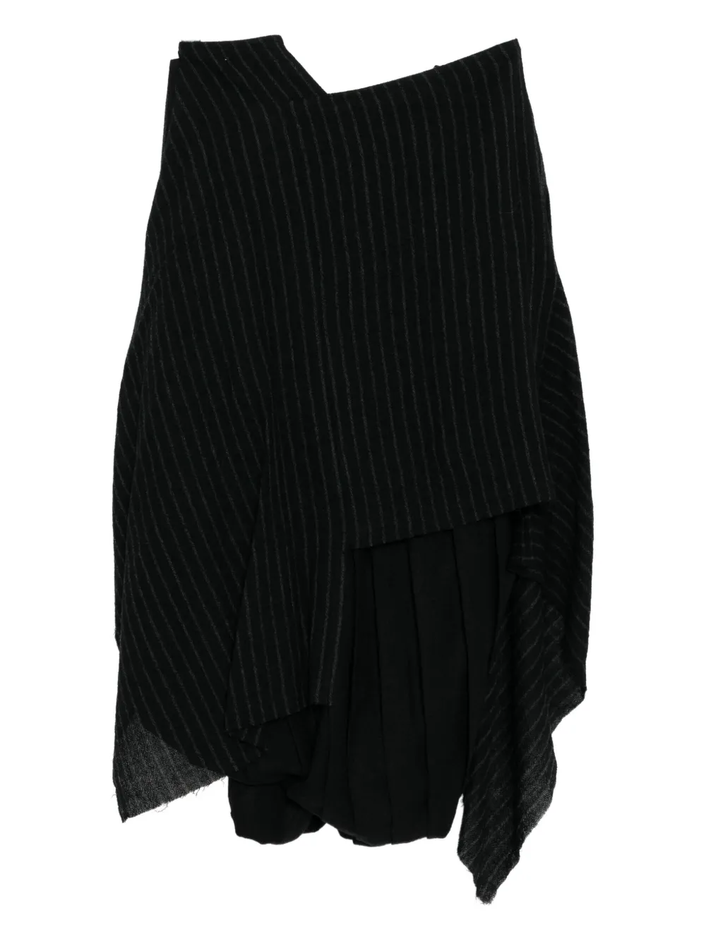 Limi Feu stripe gauze pleats skirt - ブラック Limi Feu stripe gauze pleats skirt - ブラック