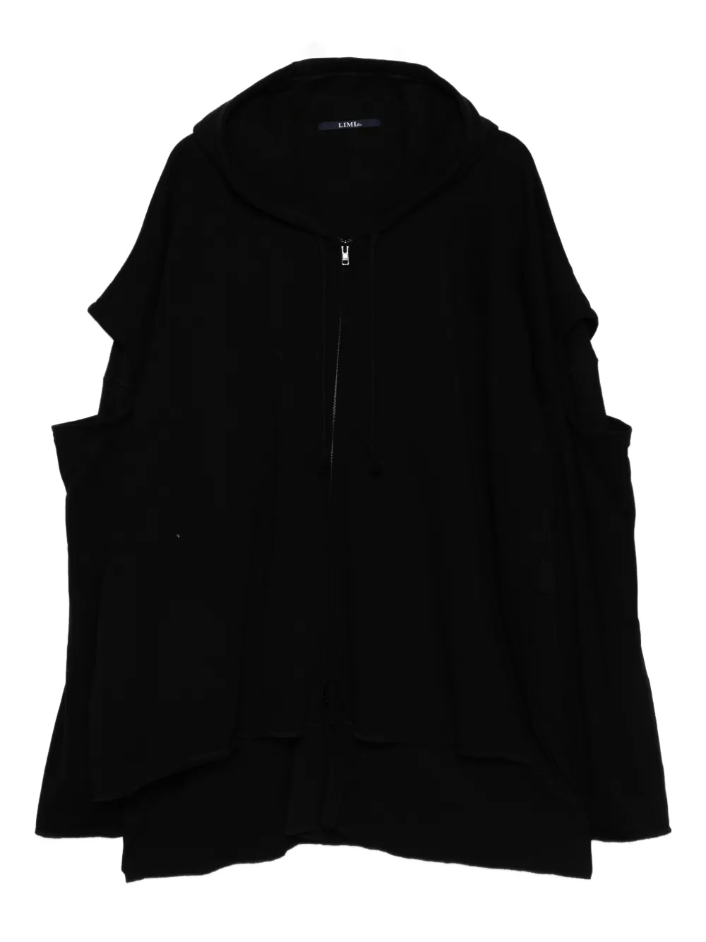 Yohji Yamamoto Stay True Print Layered Hoodie In Black
