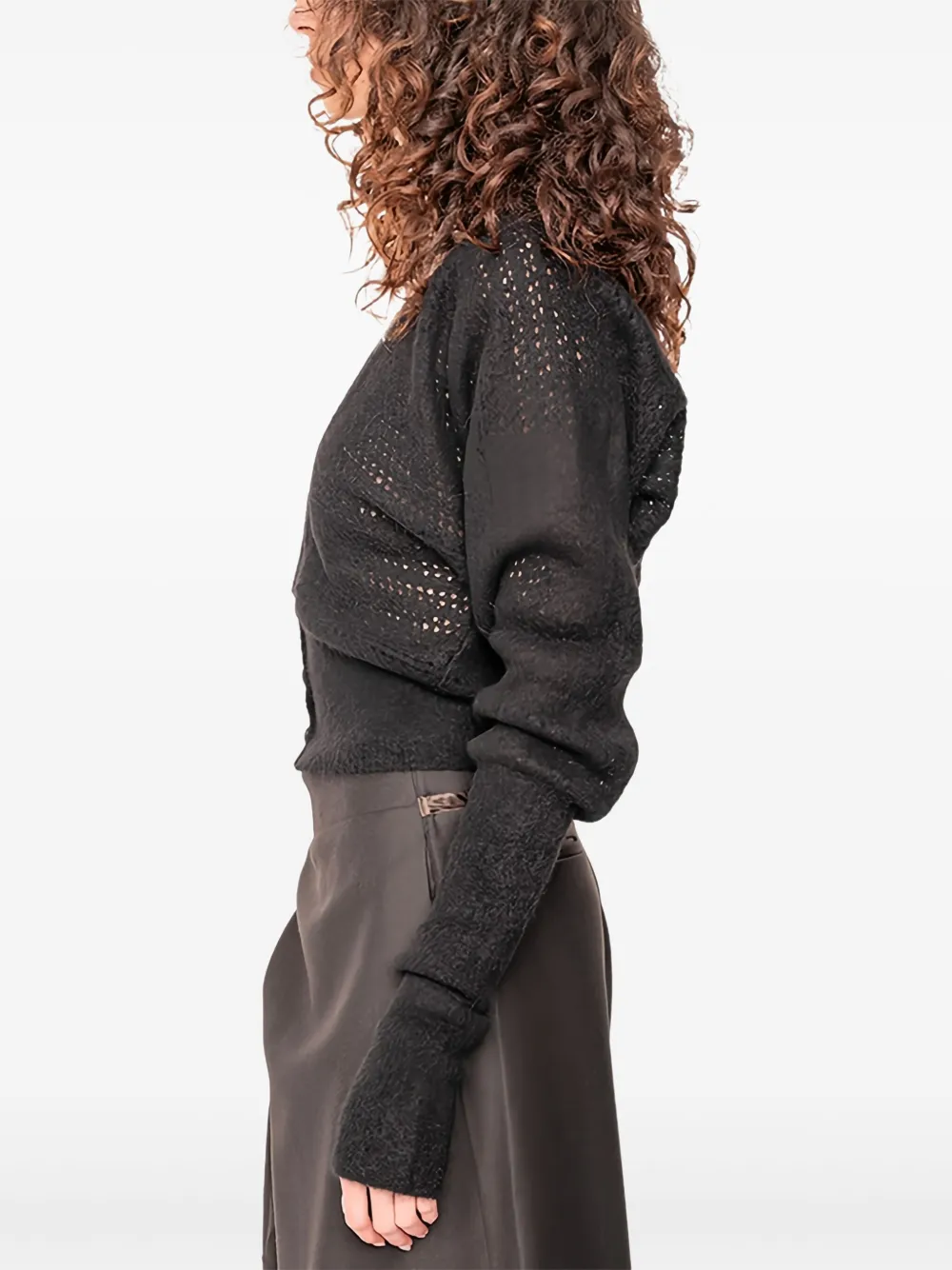 Andrea Ya'aqov V-neck Cardigan In Black