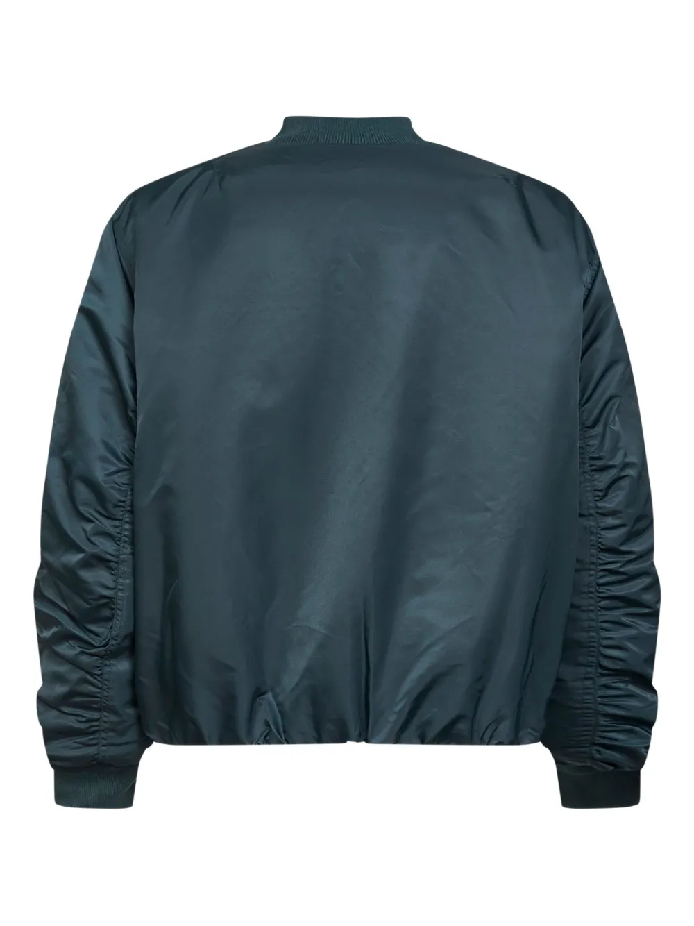 Oamc Peacemaker Green Nylon Minimal Bomber Jacket In Blue