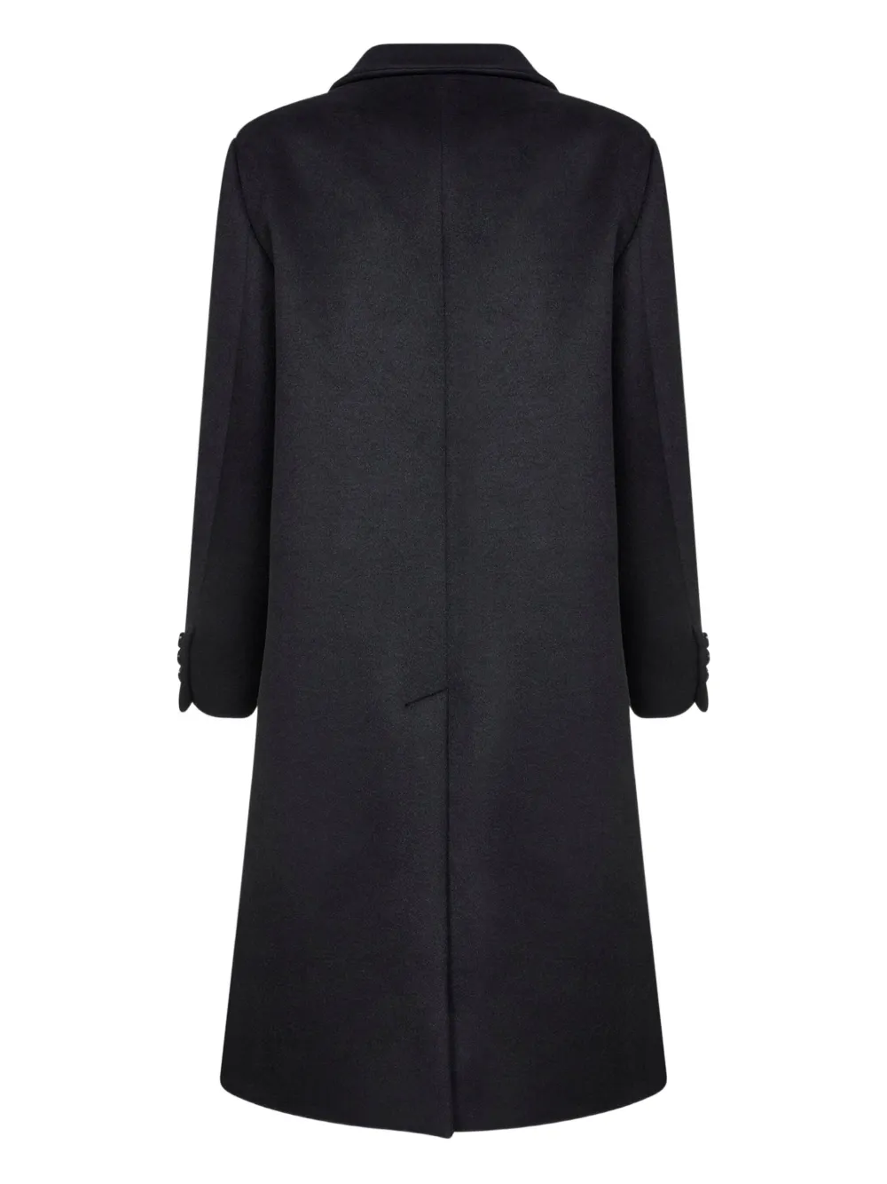 Blanca Vita Black Wool Blend Clojy Single-breasted Coat In Black