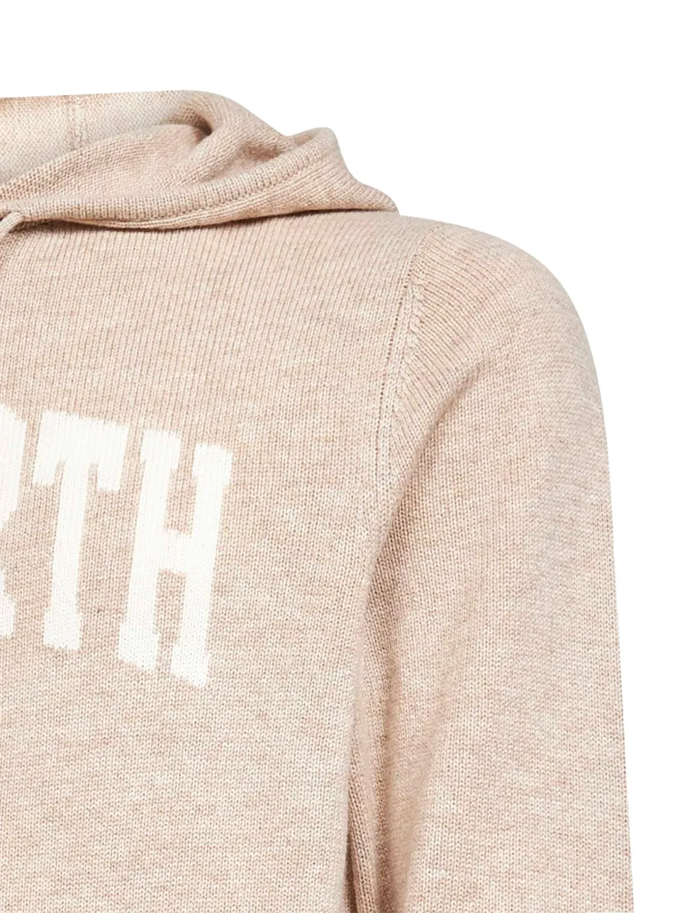 Mc2 Saint Barth Beige Wool Blend Knit Wood Hoodie In Neutral